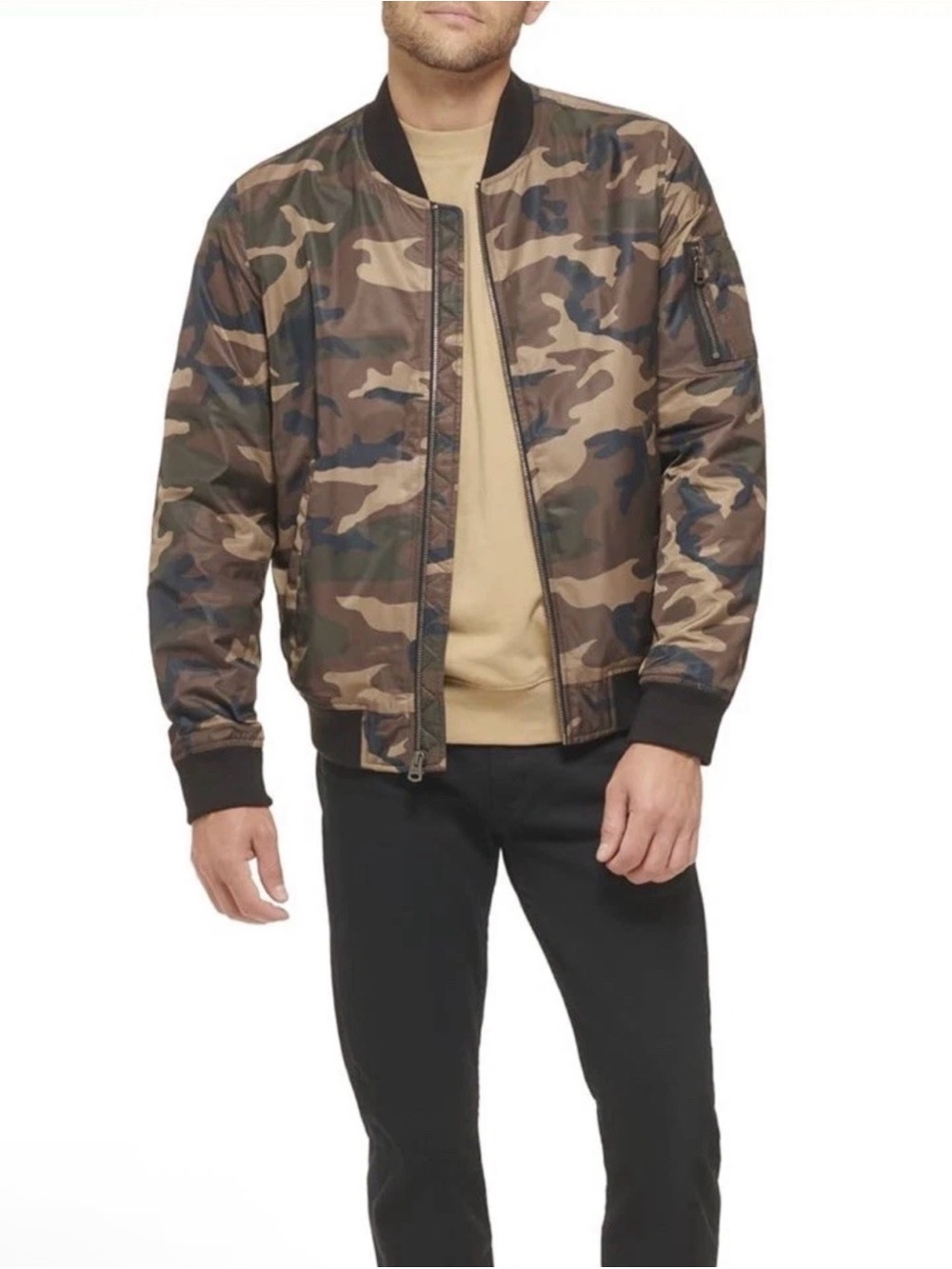 Levi's Mens Camouflage Flight Satin MA-1 Bomber Jacket Men’s Small NWT